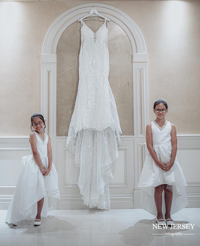 little guests near bride's dress - The Royal Manor, Garfield, New Jersey