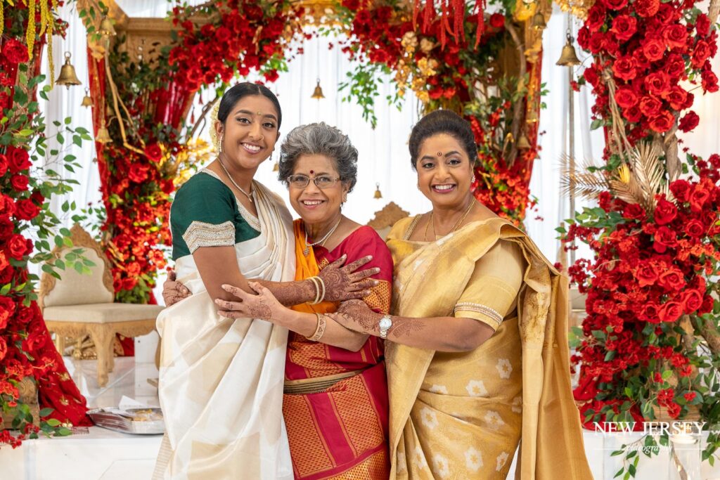 indian bride with her family