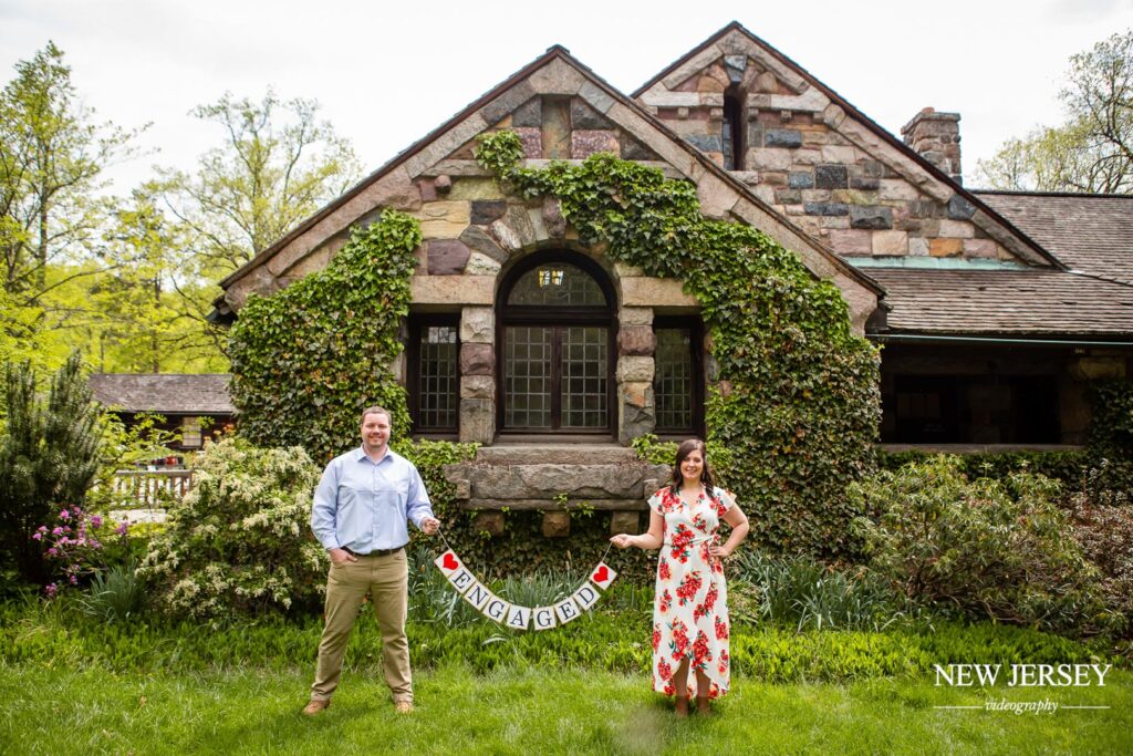 Romantic engagement photo of a couple in NJ