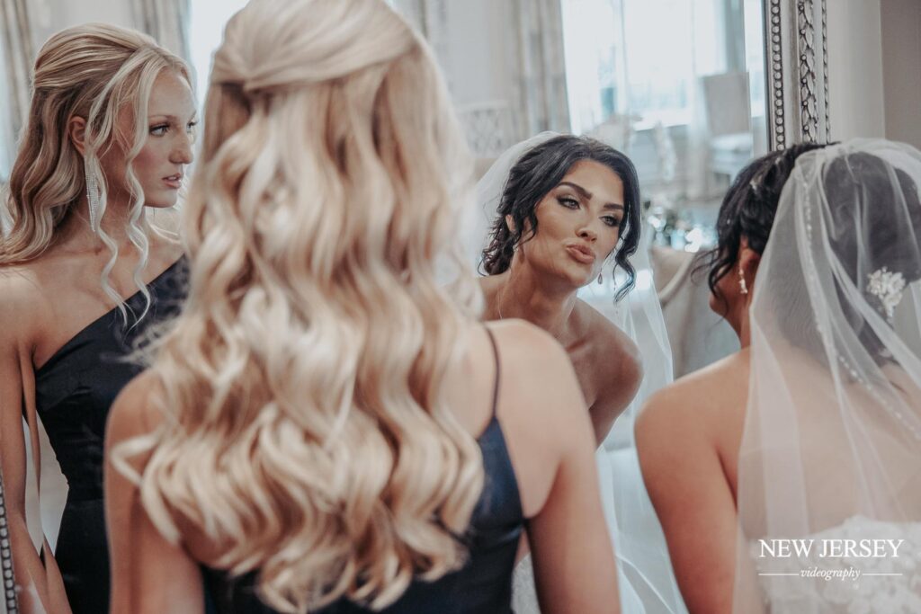 bride with her friends having photoshoot