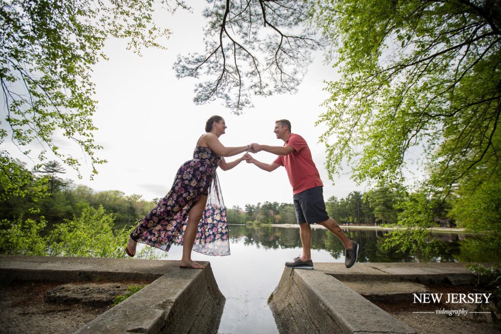Engaged pair holding hands - engagement photography nj