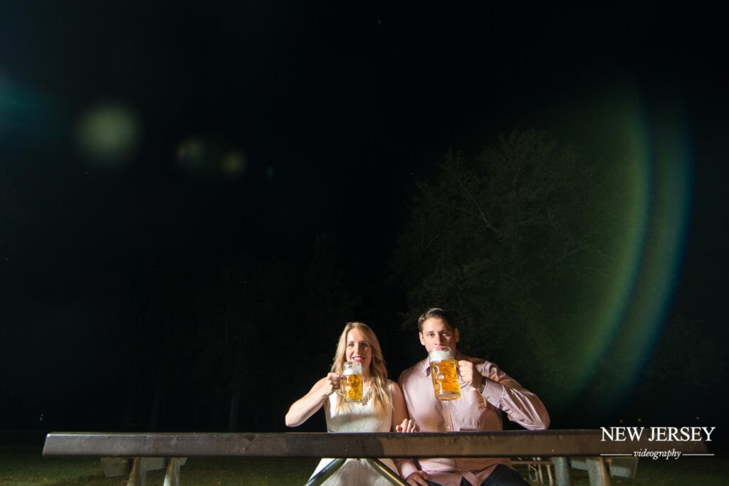 loving couple holding the beer