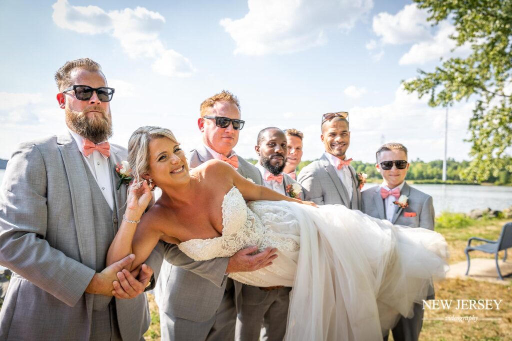 guests holding a bride
