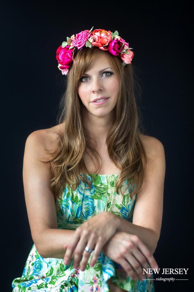 portrait of a young woman wearing a wreath