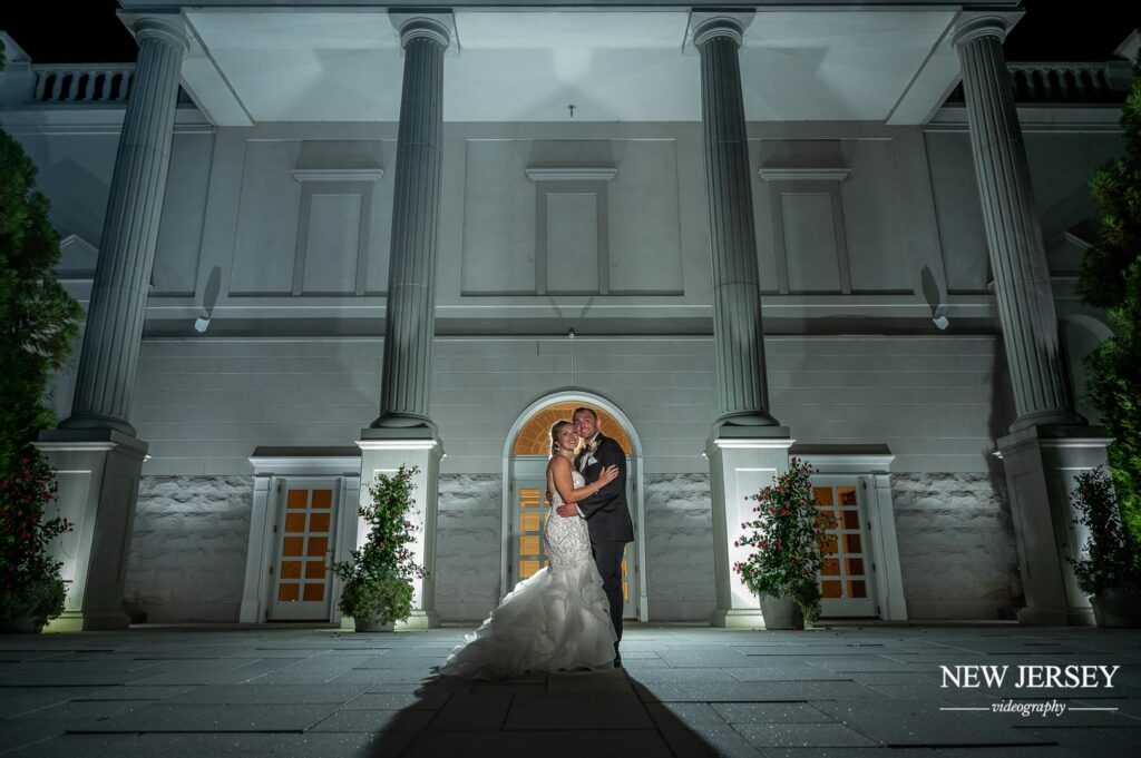 bride and groom cuddling