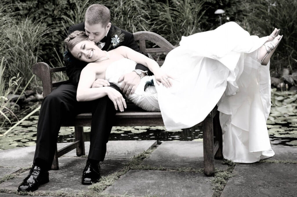 happy couple of newlyweds