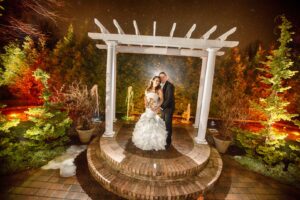 photo of newlyweds at the wedding