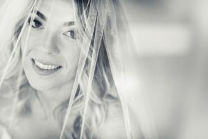 bnw portrait of a bride