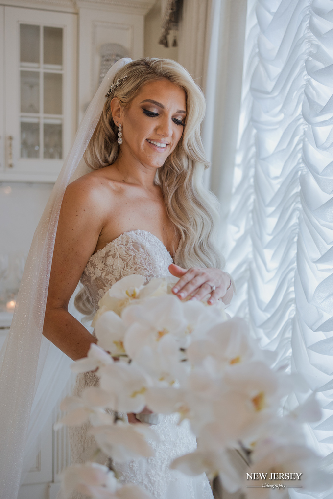 Looking at the bouquet